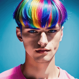 Bowl Cut Rainbow Hairstyle profile picture for men